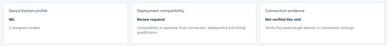 The status cards at the top of Runs → HIL runtime.