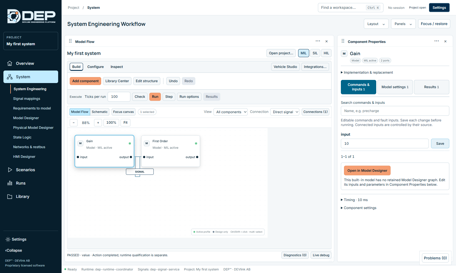 Commands & inputs: each editable input has its own Save button.